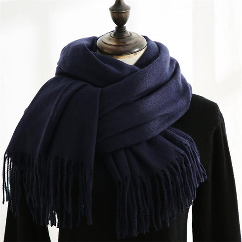 Solid color cashmere scarf fashion tassel scarf